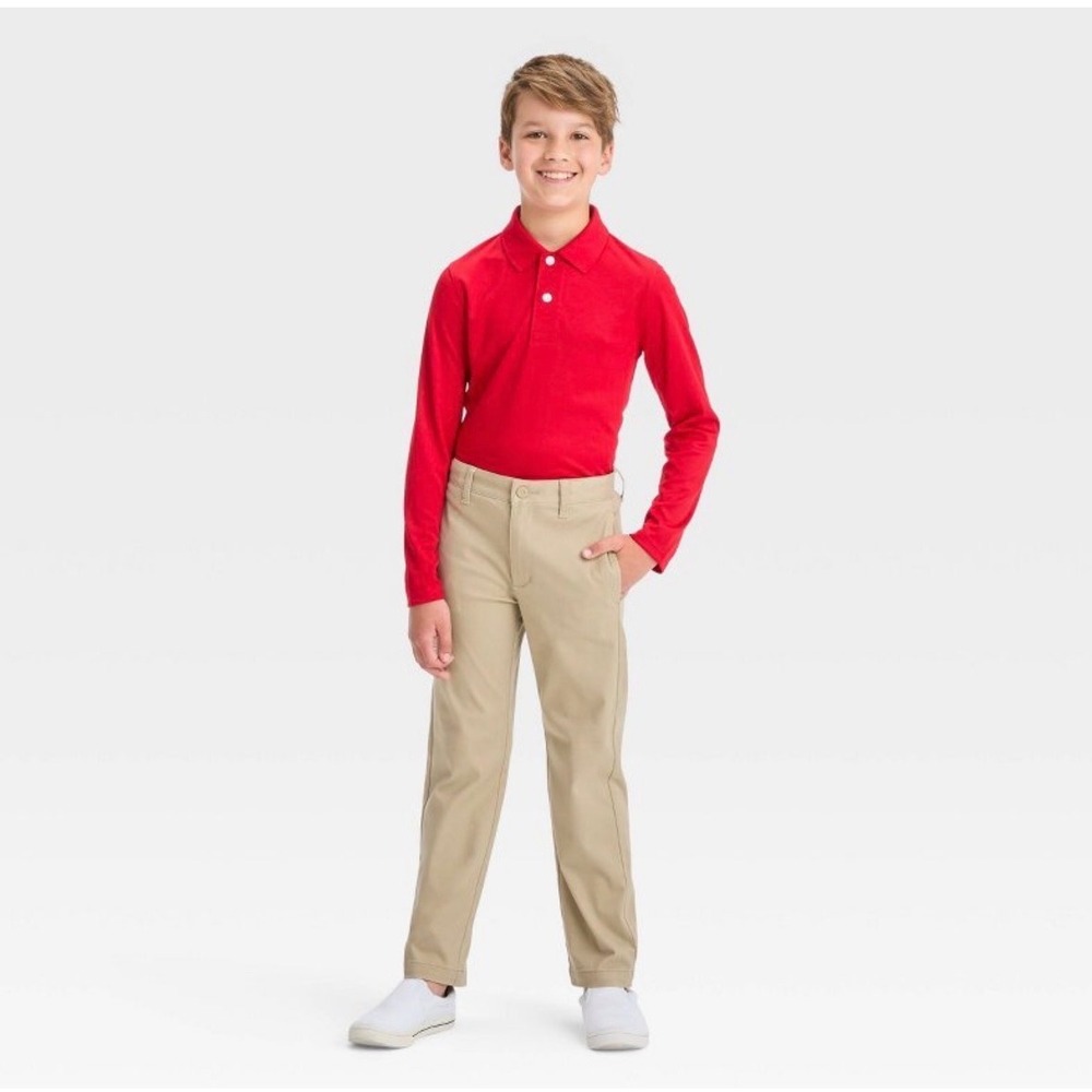 Cat & Jack Boy Straight Fit School Uniform Chino Pants Vintage Khaki Size 12 NWT